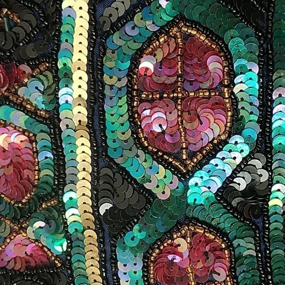 Papell Boutique Evening Beaded Sequins Jacket Vintage S - Picture 7 of 12